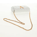 VERSACE Chain Shoulder Bag Leather White Gold Auth 160815M-7