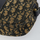 Christian Dior Trotter Canvas Shoulder Bag Navy Gold Auth 160817-10