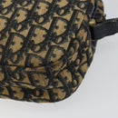 Christian Dior Trotter Canvas Shoulder Bag Navy Gold Auth 160817-12
