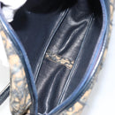Christian Dior Trotter Canvas Shoulder Bag Navy Gold Auth 160817-17