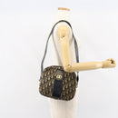 Christian Dior Trotter Canvas Shoulder Bag Navy Gold Auth 160817-20