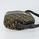 Christian Dior Trotter Canvas Shoulder Bag Navy Gold Auth 160817-4