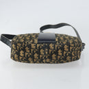 Christian Dior Trotter Canvas Shoulder Bag Navy Gold Auth 160817-9