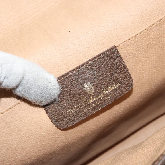 GUCCI GG Supreme Web Sherry Line Bag PVC Beige Gold 156 01 030 Auth 160818