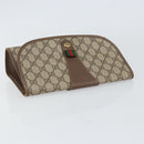 GUCCI GG Supreme Web Sherry Line Bag PVC Beige Gold 156 01 030 Auth 160818-6