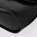 CELINE Medallion Hand Bag Leather Black Gold Auth 160819-15