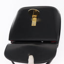 CELINE Medallion Hand Bag Leather Black Gold Auth 160819-11