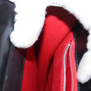 CELINE Medallion Hand Bag Leather Black Gold Auth 160819-21