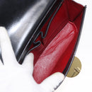 CELINE Medallion Hand Bag Leather Black Gold Auth 160819-22