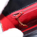 CELINE Medallion Hand Bag Leather Black Gold Auth 160819-23