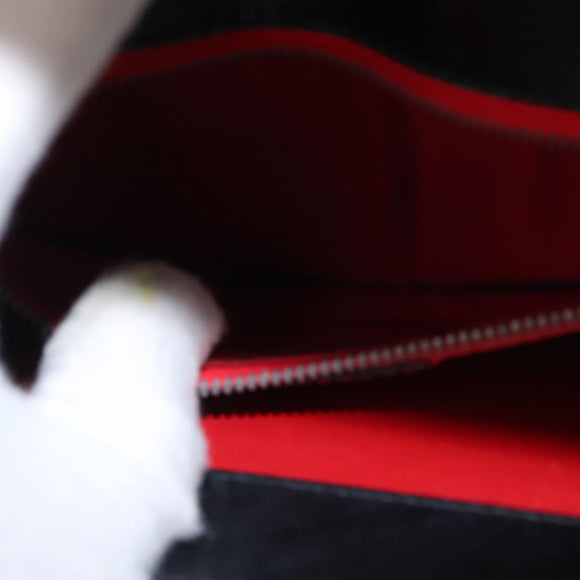 CELINE Medallion Hand Bag Leather Black Gold Auth 160819