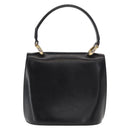 CELINE Medallion Hand Bag Leather Black Gold Auth 160819-2