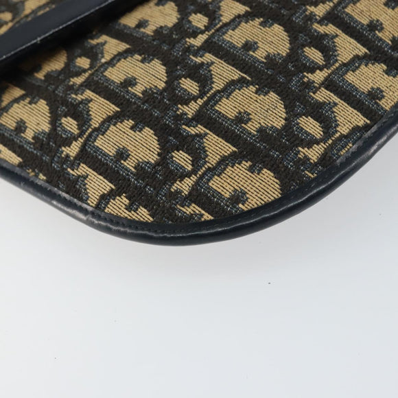 Christian Dior Trotter Canvas Umhängetasche Marine Gold Auth 160820