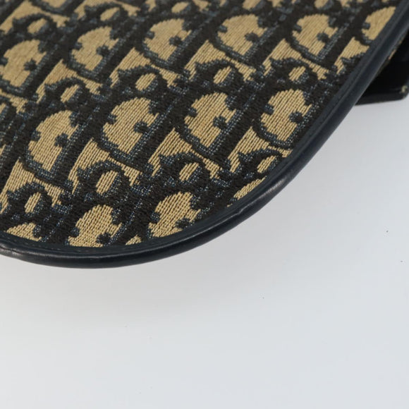 Christian Dior Trotter Canvas Umhängetasche Marine Gold Auth 160820