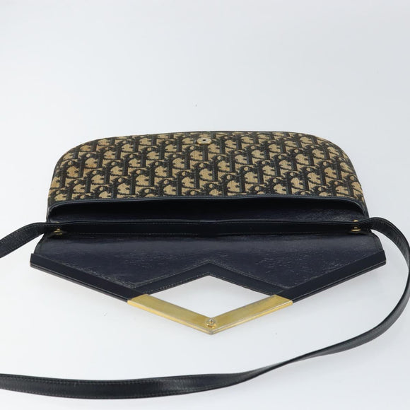 Christian Dior Trotter Canvas Umhängetasche Marine Gold Auth 160820