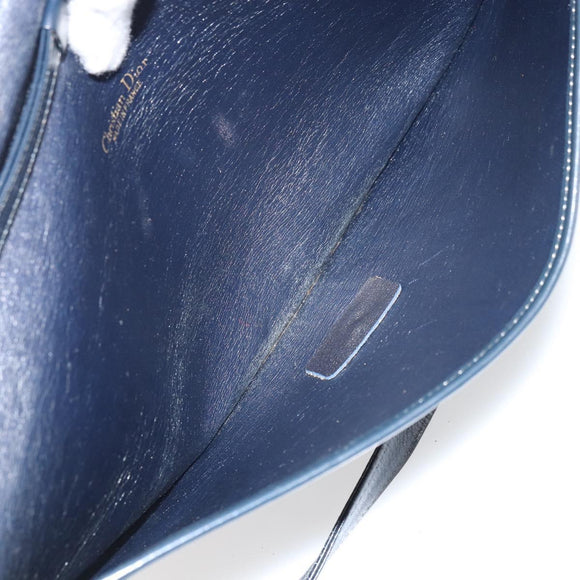 Christian Dior Trotter Canvas Umhängetasche Marine Gold Auth 160820