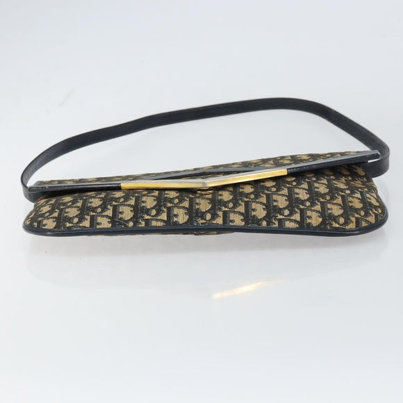 Christian Dior Trotter Canvas Umhängetasche Marine Gold Auth 160820