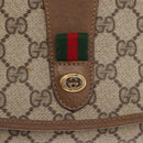 GUCCI GG Supreme Web Sherry Line Clutch Bag PVC Beige Gold 89 01 030 Auth 160821-17