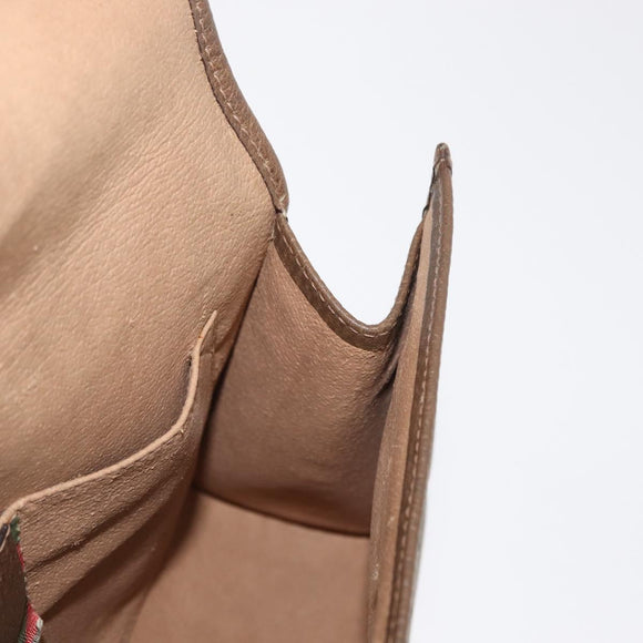 GUCCI GG Supreme Web Sherry Line Clutch Bag PVC Beige Gold 89 01 030 Auth 160821