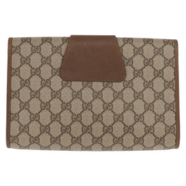 GUCCI GG Supreme Web Sherry Line Clutch Bag PVC Beige Gold 89 01 030 Auth 160821 - 0