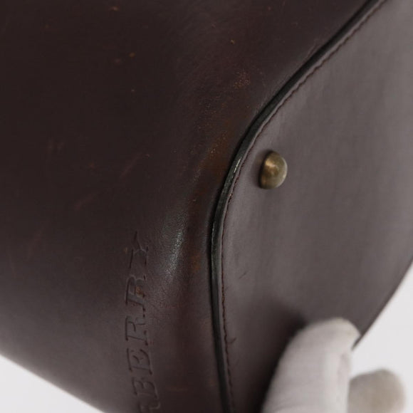 BURBERRY Nova Check Hand Bag Wool Ivory Auth 160824