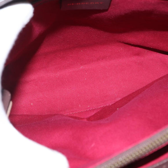 BURBERRY Nova Check Hand Bag Wool Ivory Auth 160824