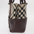 BURBERRY Nova Check Hand Bag Wool Ivory Auth 160824-3