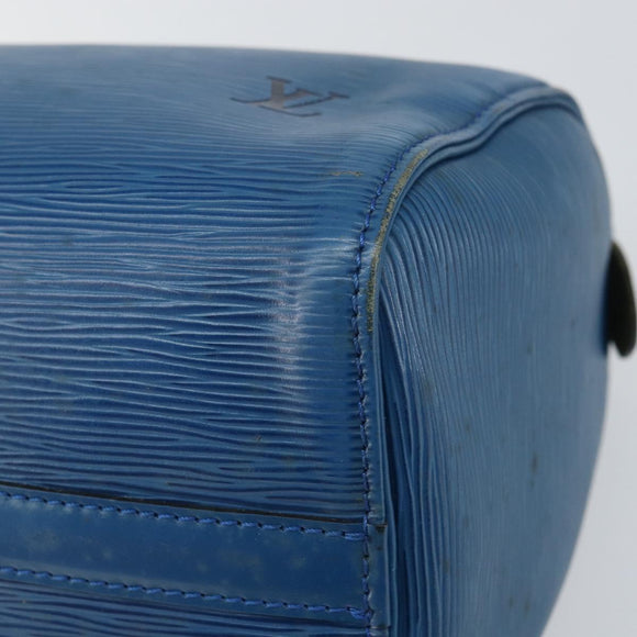 LOUIS VUITTON Epi Speedy 25 Hand Bag Toledo Blue M43015 LV Auth 160825