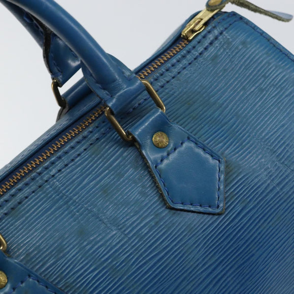 LOUIS VUITTON Epi Speedy 25 Hand Bag Toledo Blue M43015 LV Auth 160825
