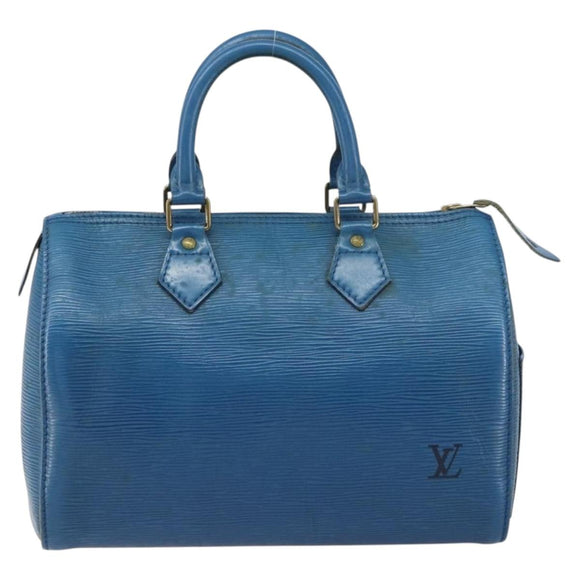 LOUIS VUITTON Epi Speedy 25 Hand Bag Toledo Blue M43015 LV Auth 160825