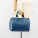 LOUIS VUITTON Epi Speedy 25 Hand Bag Toledo Blue M43015 LV Auth 160825-22