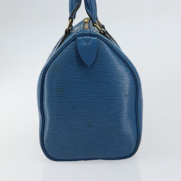 LOUIS VUITTON Epi Speedy 25 Hand Bag Toledo Blue M43015 LV Auth 160825