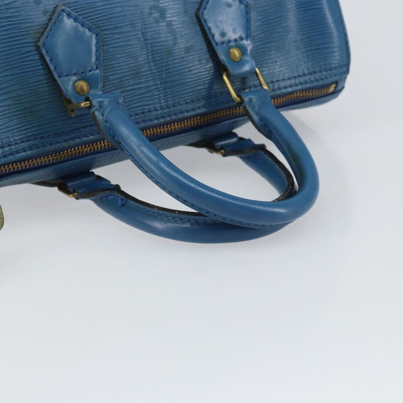 LOUIS VUITTON Epi Speedy 25 Hand Bag Toledo Blue M43015 LV Auth 160825