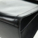 CELINE Circle Hand Bag Leather 2way Black Gold Auth 160826-17