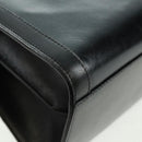 CELINE Circle Hand Bag Leather 2way Black Gold Auth 160826-18