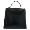 CELINE Circle Hand Bag Leather 2way Black Gold Auth 160826-2