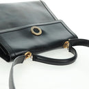CELINE Circle Hand Bag Leather 2way Black Gold Auth 160826-6
