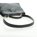 CELINE Circle Hand Bag Leather 2way Black Gold Auth 160826-8
