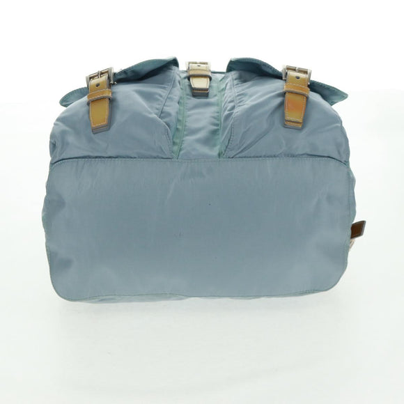 PRADA Backpack Nylon Light Blue Silver Auth 160827