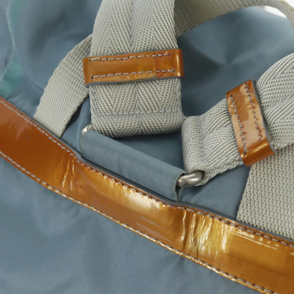 PRADA Backpack Nylon Light Blue Silver Auth 160827