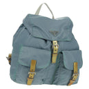 PRADA Backpack Nylon Light Blue Silver Auth 160827-1