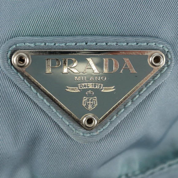 PRADA Backpack Nylon Light Blue Silver Auth 160827