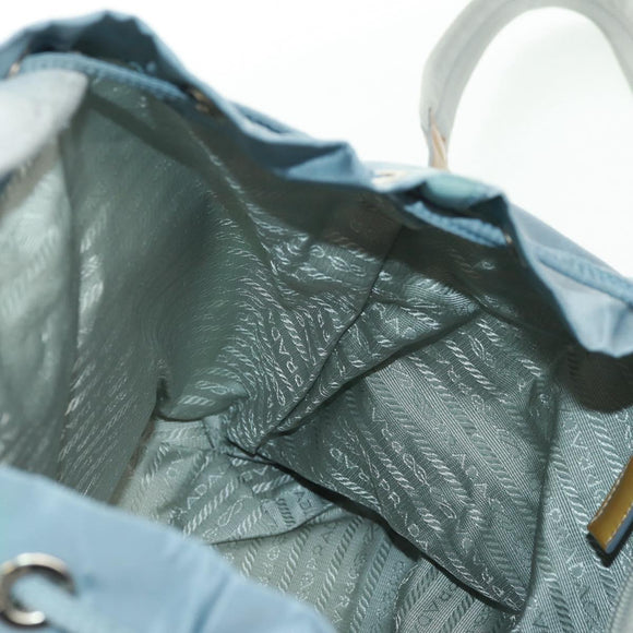 PRADA Backpack Nylon Light Blue Silver Auth 160827