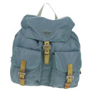 PRADA Backpack Nylon Light Blue Silver Auth 160827-13