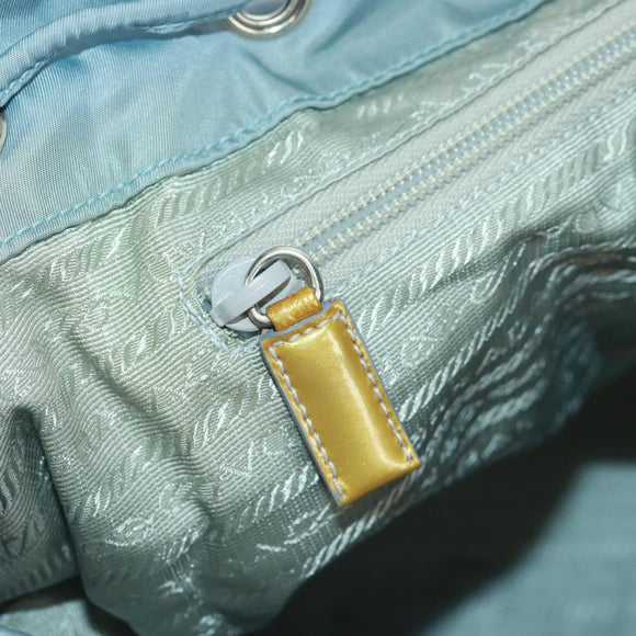 PRADA Backpack Nylon Light Blue Silver Auth 160827