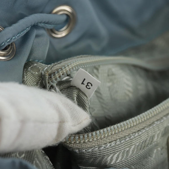 PRADA Backpack Nylon Light Blue Silver Auth 160827