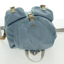 PRADA Backpack Nylon Light Blue Silver Auth 160827-6