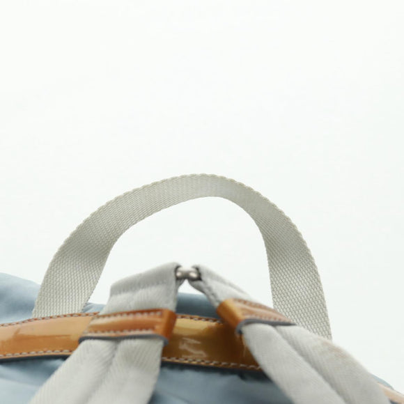 PRADA Backpack Nylon Light Blue Silver Auth 160827