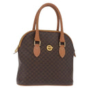 CELINE Macadam Canvas Hand Bag PVC Leather Brown Gold Auth 160830-1