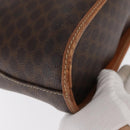 CELINE Macadam Canvas Hand Bag PVC Leather Brown Gold Auth 160830-15